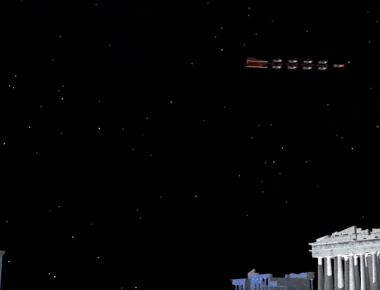 Δείτε τον Άγιο Βασίλη πάνω από την Ακρόπολη (βίντεο)